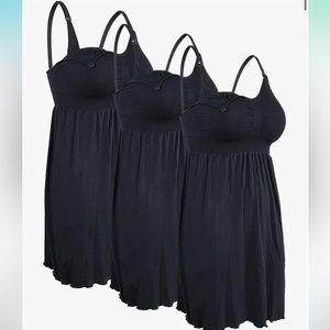 3pk Black Maternity/Nursing Nightgowns